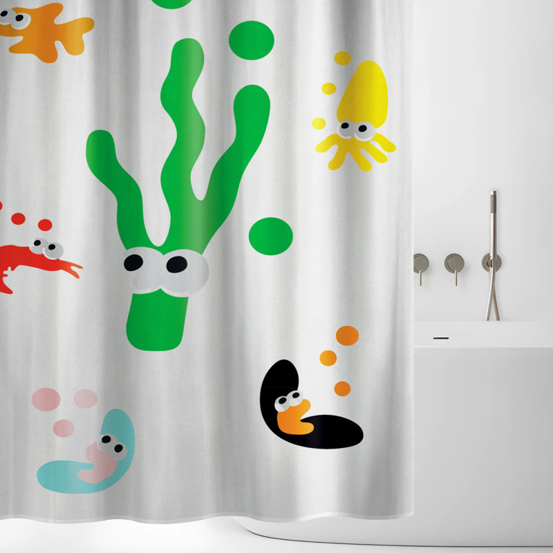 Polyester Shower curtain SEA LIFE 180x200cm PREMIUM QUALITY Multicolor MSV