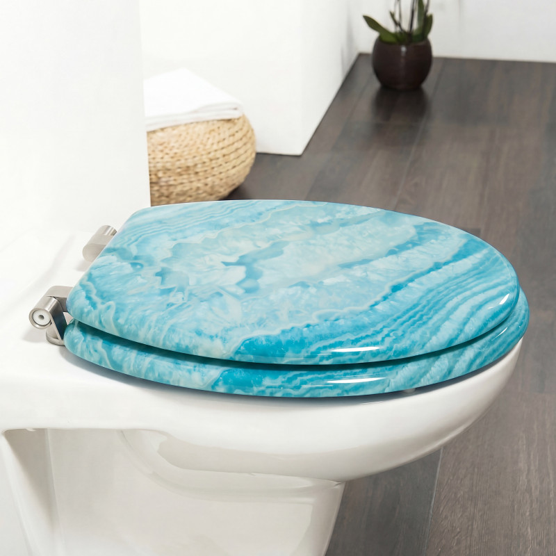 MSV WC-Sitz MDF ANGEL Blau - Edelstahlscharniere