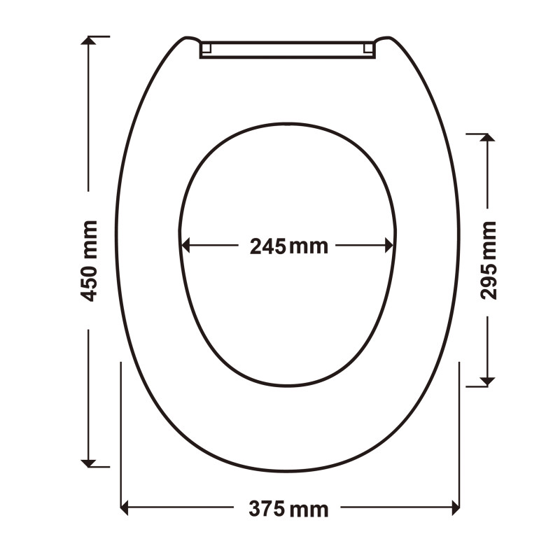 Asiento de inodoro PP blanco - Bisagras de acero inoxidable MSV