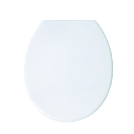 Asiento de inodoro PP blanco - Bisagras de acero inoxidable MSV