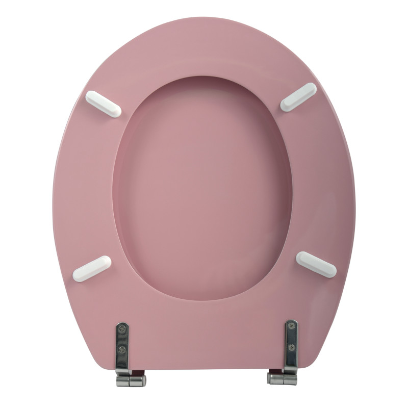 Copriwater WC in MDF rosa - cerniere in acciaio inox MSV