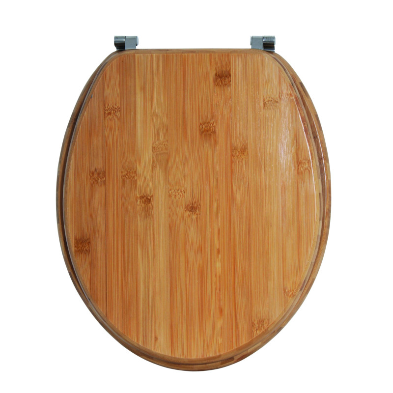 Asiento de Inodoro de Bambú - Bisagras de Acero Inoxidable MSV