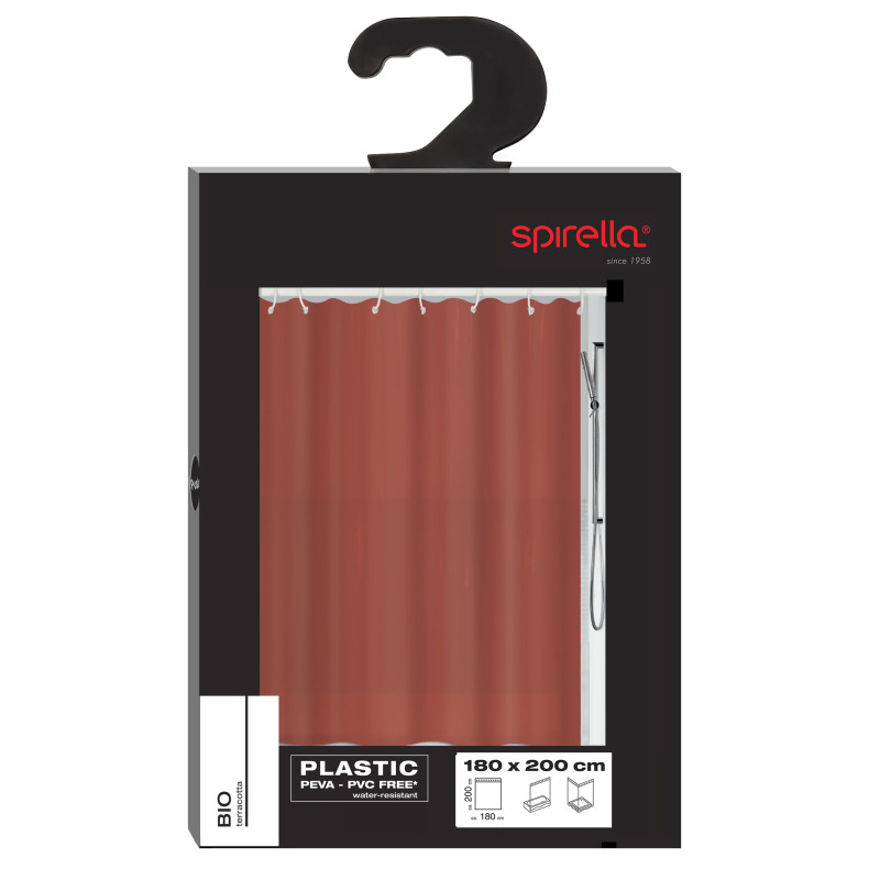 PEVA shower curtain BIO 180x200cm Spirella Terracotta