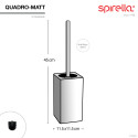 Toilet brush with ceramic holder QUADRO Matt Black Spirella