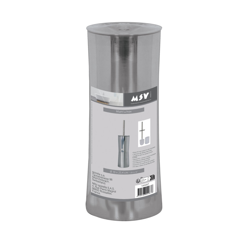 Brosse wc avec support Inox MIAMI Acier Inox MSV