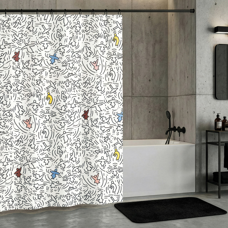RIDEAU DE DOUCHE EN POLYESTER 180X200CM KARL