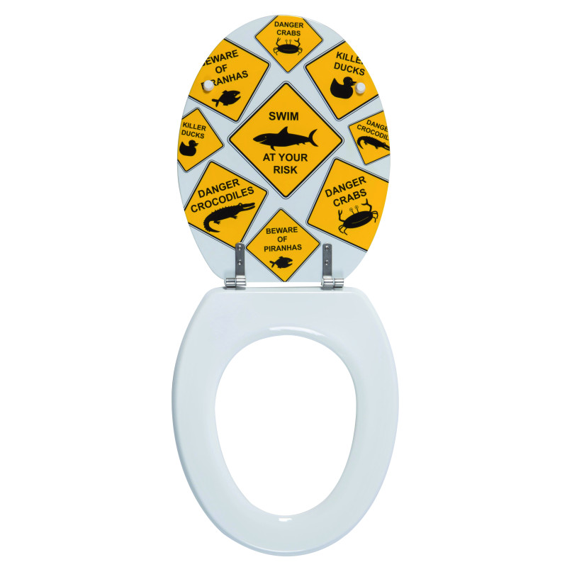 Sedile Wc MDF DANGER - Cerniere Spirella in Zinco