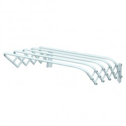 MSV Extendable wall-mounted laundry drying rack Steel 4M Steel White