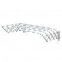 MSV Tendedero de Ropa de Pared Extensible Acero 5M Acero Blanco MSV