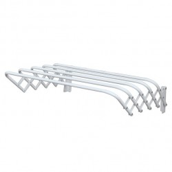 MSV Expandable Wall Mounted Clothes Drying Rack Steel 5M Steel White