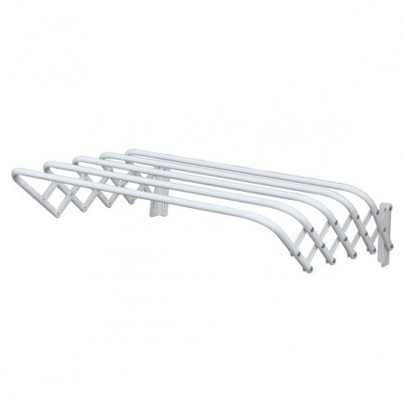 MSV Tendedero de Ropa de Pared Extensible Acero 5M Acero Blanco MSV