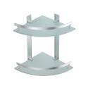 Etagère d'angle de douche 2 niveaux à fixer TABARCA Alu & Verre Satiné MSV MSV