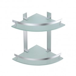 MSV Shower corner shelf 2 levels to be fixed TABARCA Alu & Satin Glass