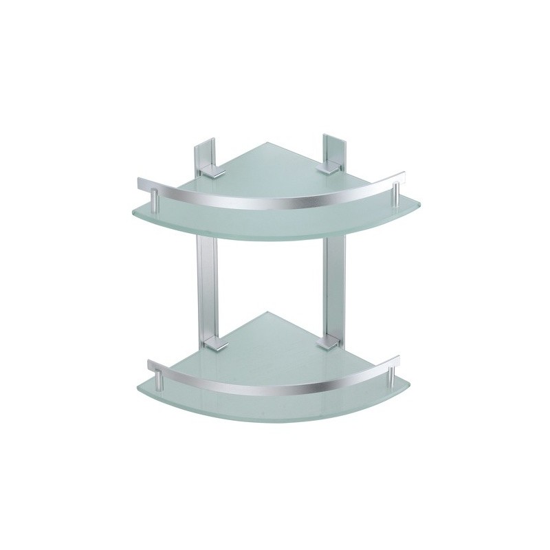 MSV Shower corner shelf 2 levels to be fixed TABARCA Alu & Satin Glass MSV