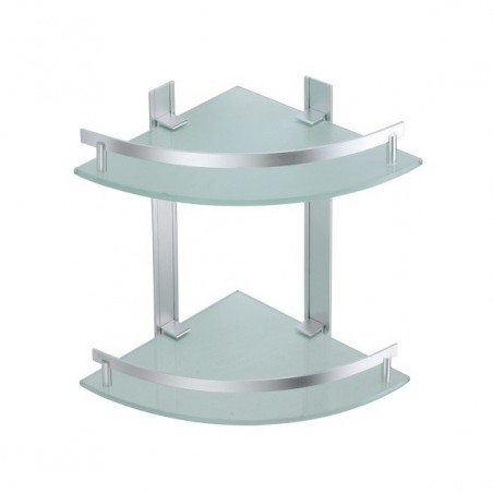 MSV Shower corner shelf 2 levels to be fixed TABARCA Alu & Satin Glass MSV