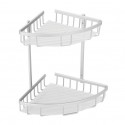 Etagère d'angle de douche 2 niveaux à fixer TERESINA Alu Satiné MSV MSV