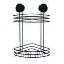 MSV Shower corner shelf 2 levels with suction cups Steel Black Matt MSV