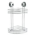 Etagère d'angle de douche 2 niveaux à ventouses Acier Chromé MSV MSV