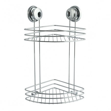 Etagère d'angle de douche 2 niveaux à ventouses Acier Chromé MSV MSV