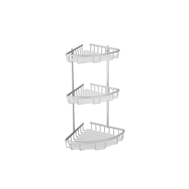 MSV Corner shower shelf 3 levels to be fixed TERESINA Alu Satiné MSV