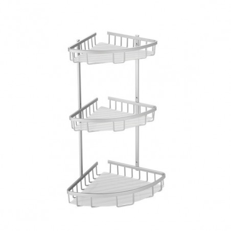Etagère d'angle de douche 3 niveaux à fixer RILEY Chromé MSV MSV