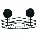 MSV Corner shower shelf with suction cups Matt Black Steel MSV