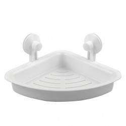 MSV Estante de Ducha de esquina con ventosas Blanco MSV