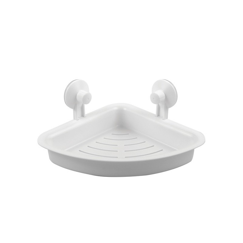 Corner shower shelf with suction cups Steel Matt black MSV