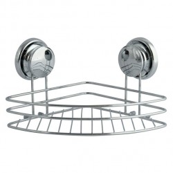 MSV Corner shower shelf with suction cups Chrome Steel