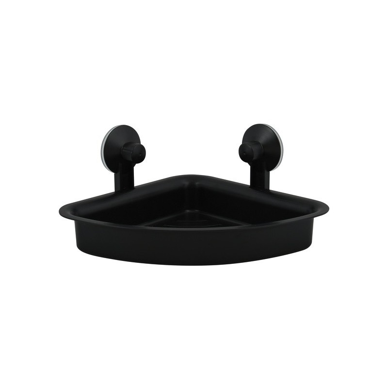Etagère d'angle de douche à ventouses PVC Noir mat MSV MSV