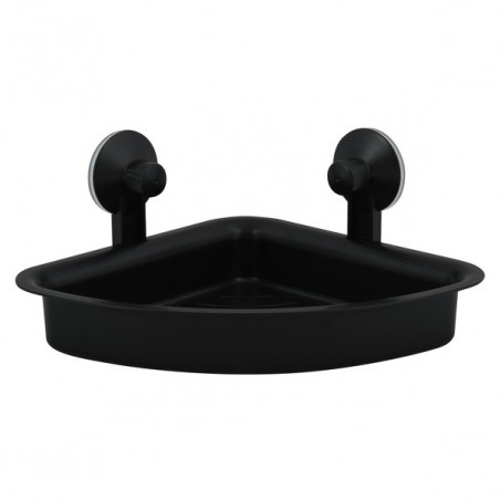 MSV Eck-Duschregal mit Saugnäpfen PVC Mattschwarz MSV
