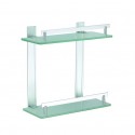 MSV Duschregal 2 Ebenen zur Befestigung TABARCA Alu & Glas MSV