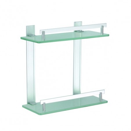 MSV Duschregal 2 Ebenen zur Befestigung TABARCA Alu & Glas MSV