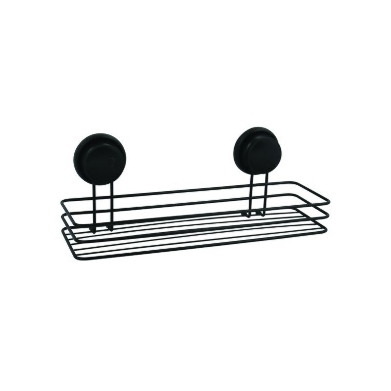 MSV Estante de Ducha ventosas Acero Negro Mate MSV