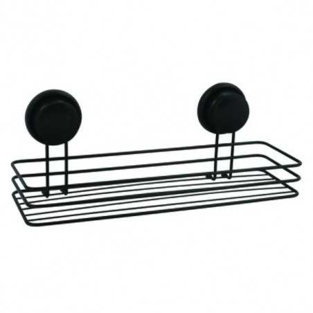 Etagère de douche à ventouses Acier Noir mat MSV MSV