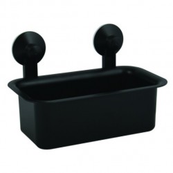 MSV Estante de Ducha ventosas PVC Negro Mate MSV