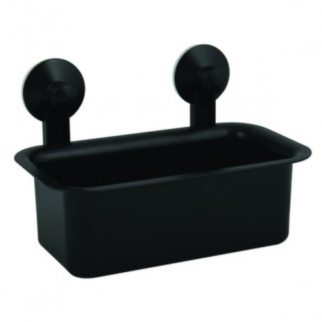 MSV Etagère de douche à ventouses PVC Noir Mat MSV