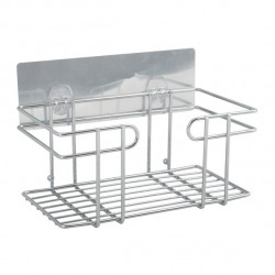 MSV Estante de ducha adhesivo reposicionable de acero inoxidable cromado MSV