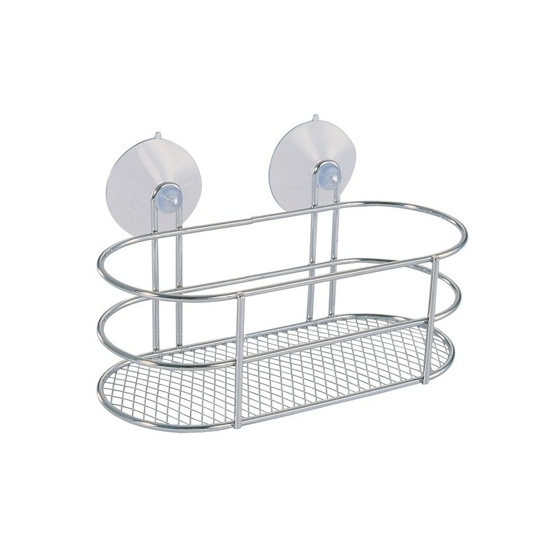 MSV Shower Shelf Suction cup oval Chrome MSV