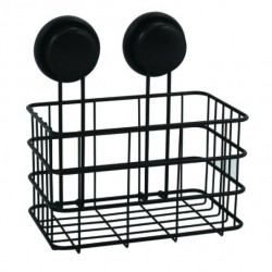 MSV Estante de Ducha ventosas Acero Negro Mate MSV