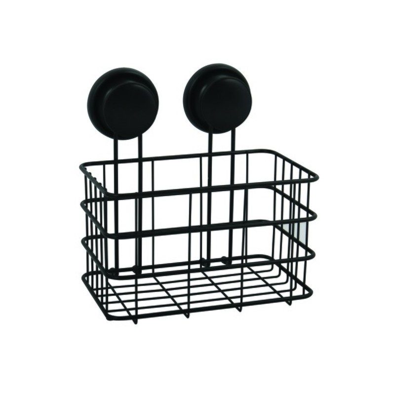 MSV Shower Shelf Suction Steel Black Matt MSV