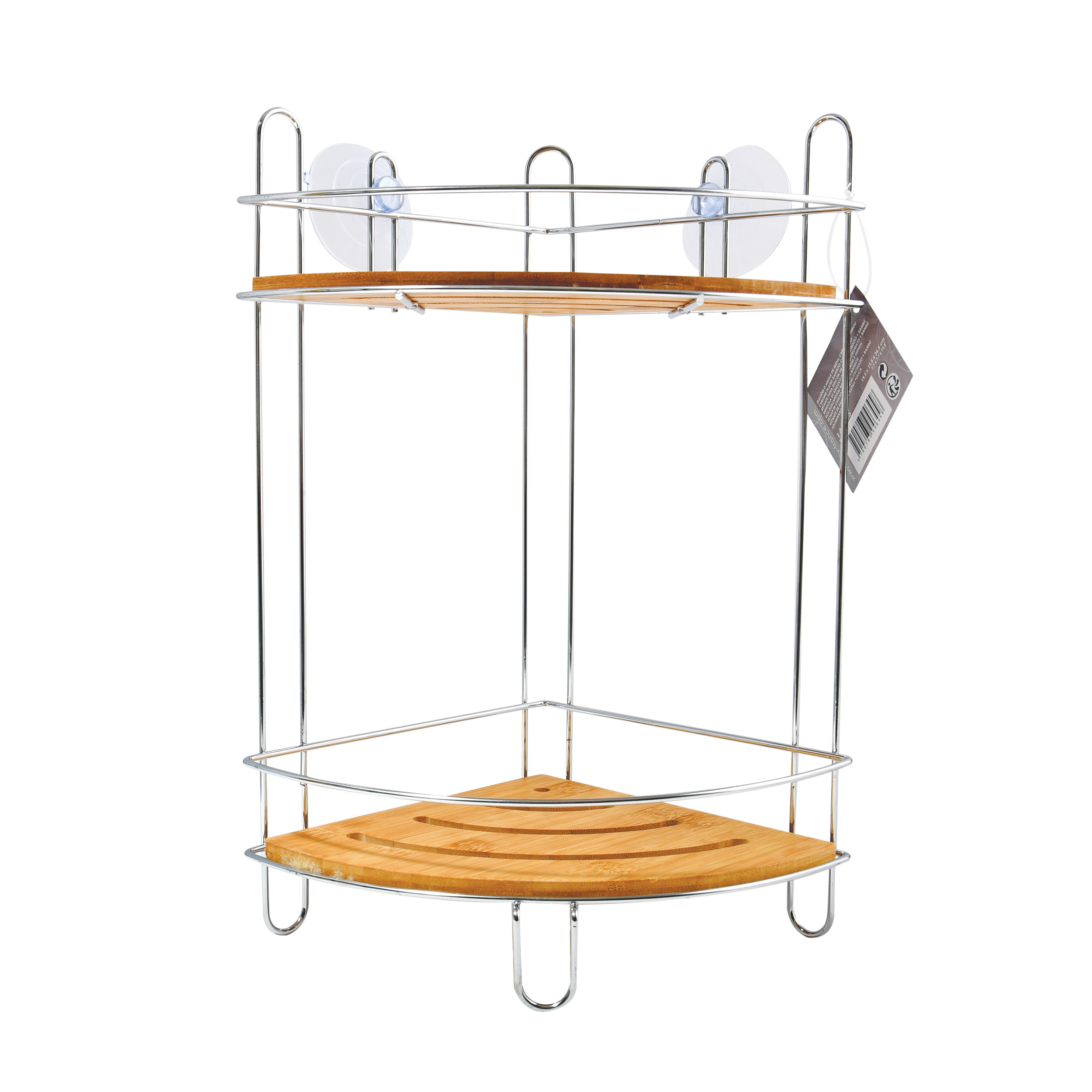 MSV Eck-Duschregal mit Saugnäpfen Bamboo