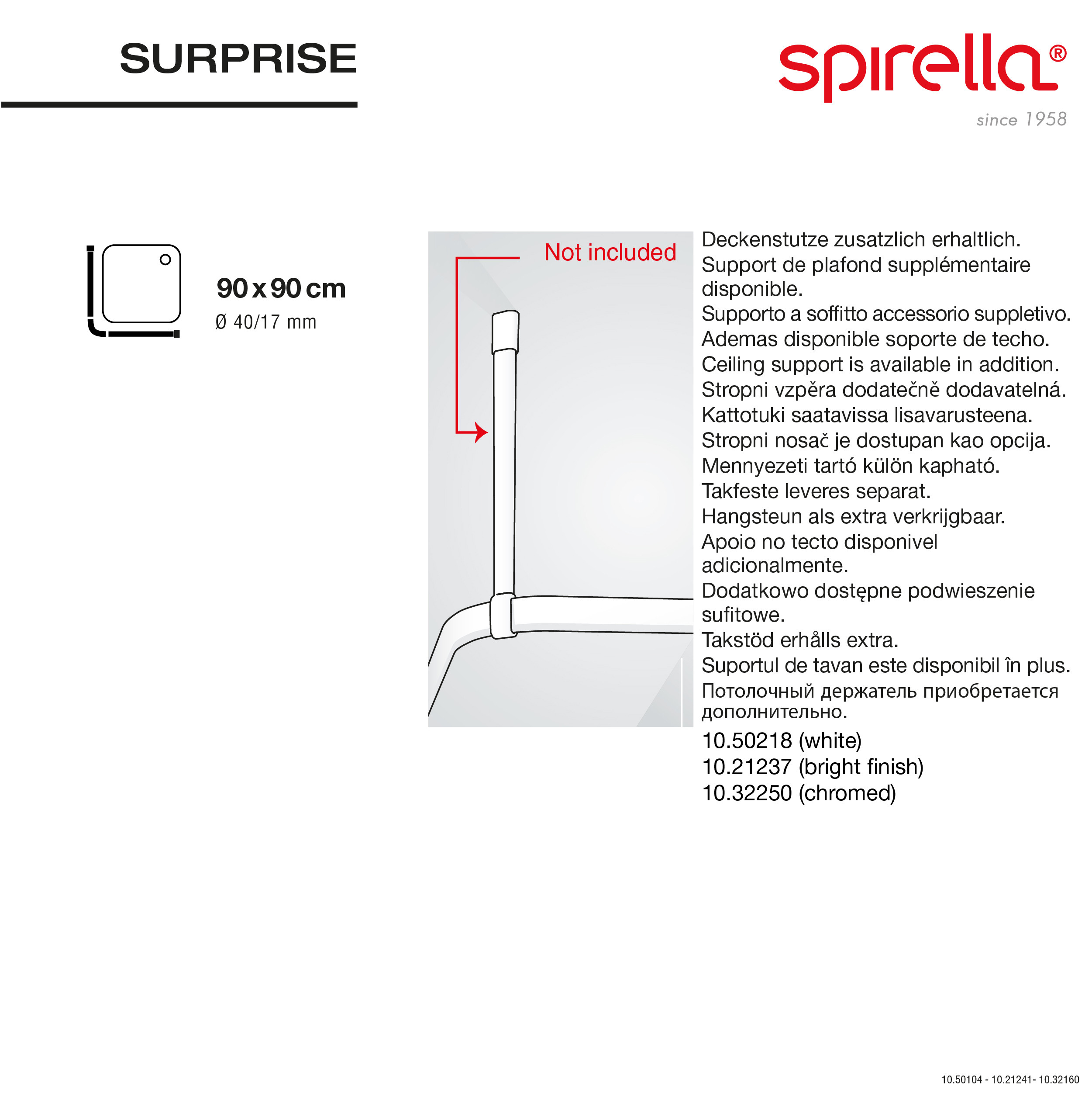 IDesign Forma Ultra Barre De Tension Pour Rideau De Douche - Acier Inoxydable - 127-221cm