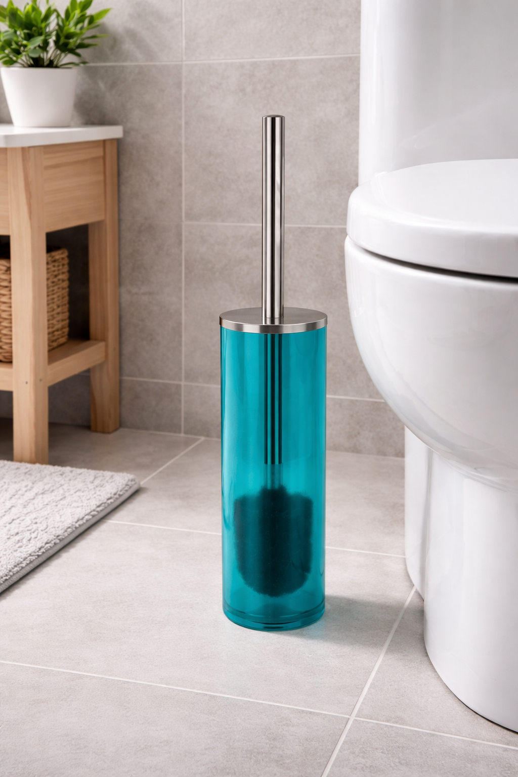 WC-Bürste mit Halter Acryl NYO Transparent Blau Spirella